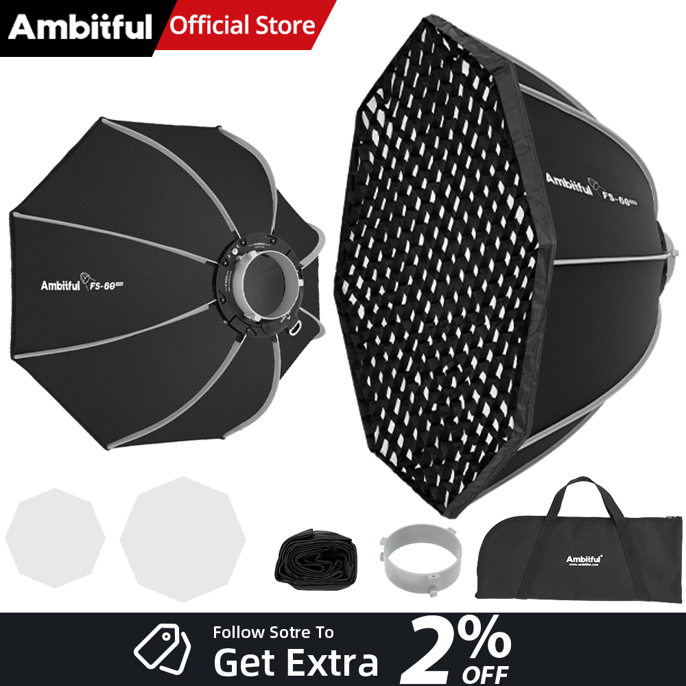 Photography Studio Lighting Set Up - صندوق إضاءة فوتوغرافي AMBITFUL FS60PROII سريع