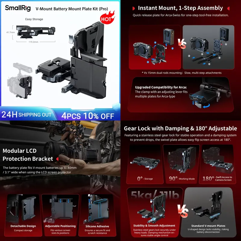 V Mount Battery - منتج من SmallRig: طقم لوحة تثبيت