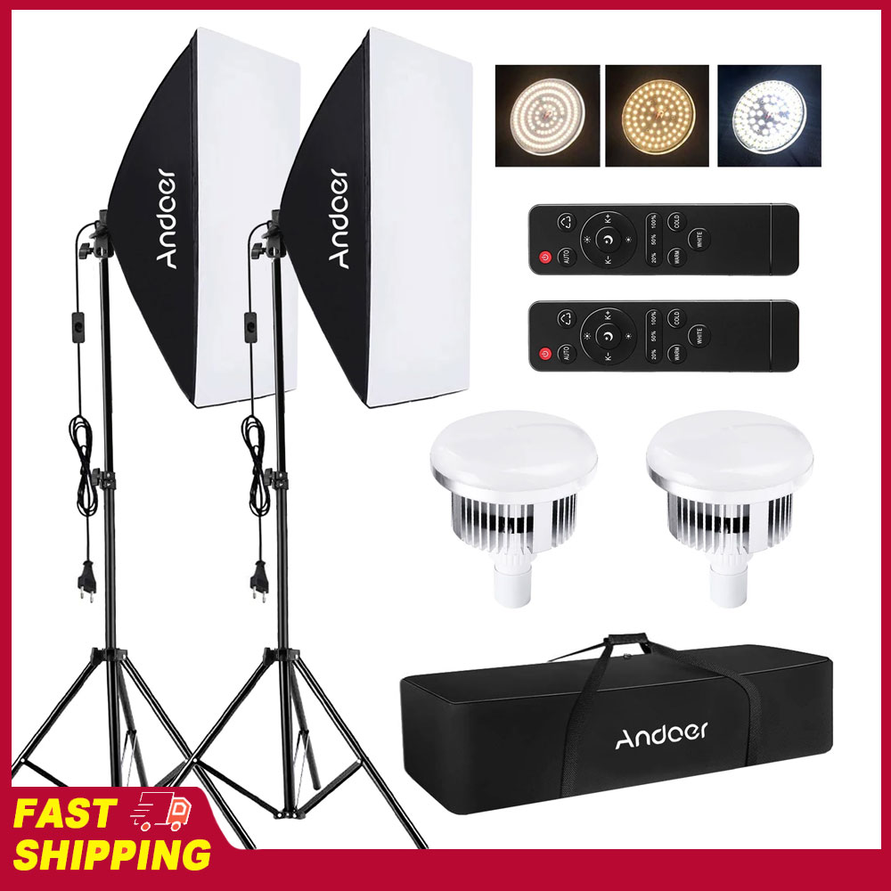 Photography Lighting Set - مجموعة إضاءة سوفت بوكس من أندوير،