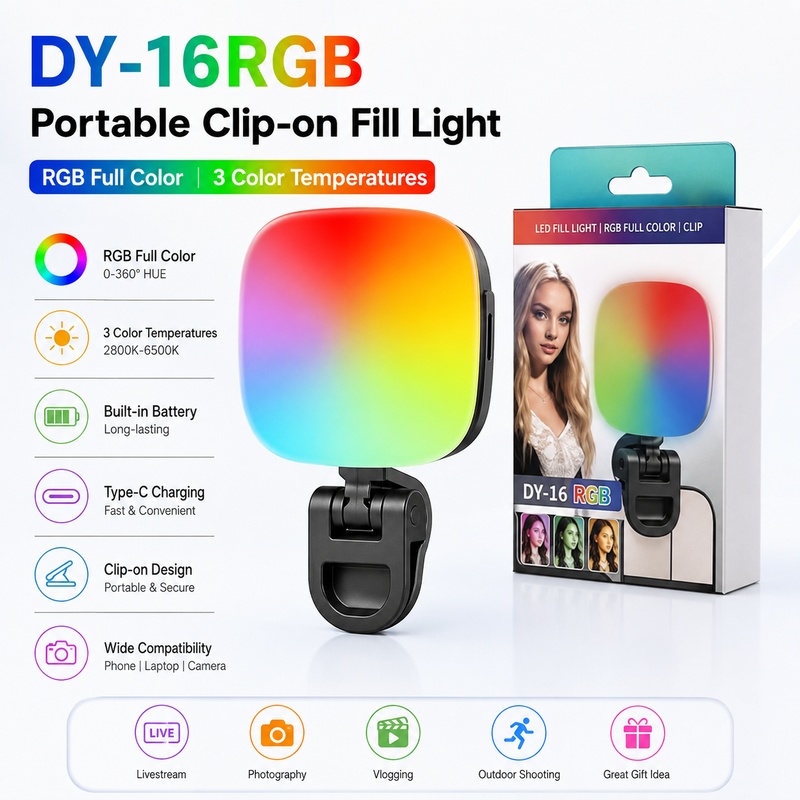 مصباح إضاءة LED محمول RGB للتص - مراجعة Photography Lighting For Outdoors وسعره