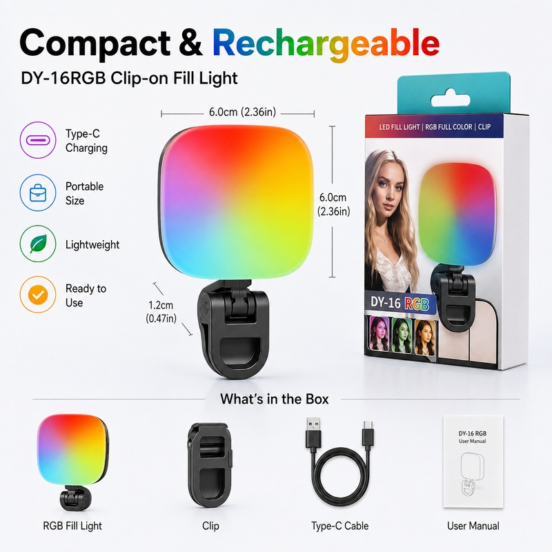مصباح إضاءة LED محمول RGB للتص - مراجعة Photography Lighting For Outdoors وسعره