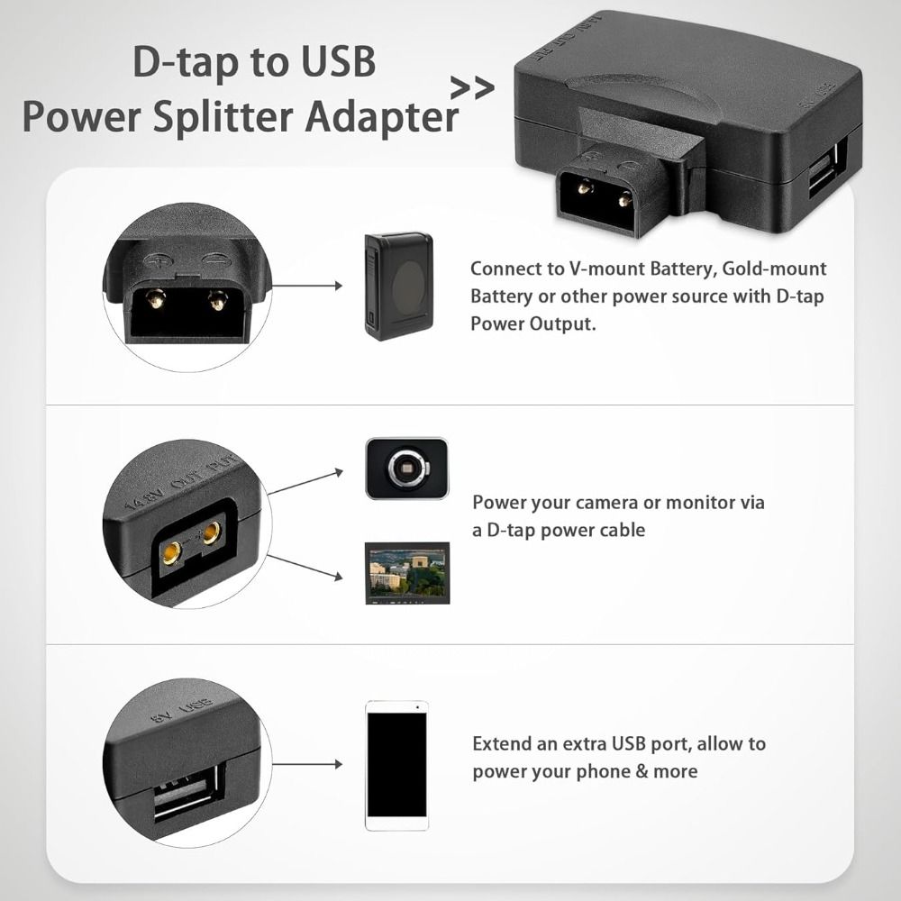 محول طاقة من D Tap إلى USB بجه - مراجعة V Mount Battery وسعره